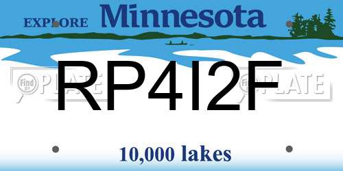 RP4I2F Minnesota License Plate