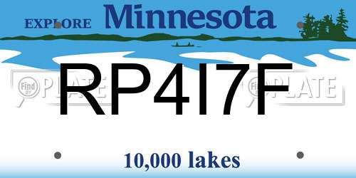 RP4I7F Minnesota License Plate