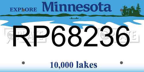RP68236 Minnesota License Plate