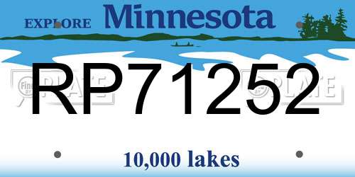 RP71252 Minnesota License Plate