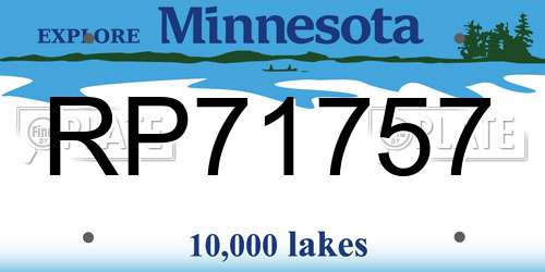 RP71757 Minnesota License Plate