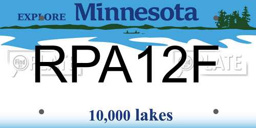 RPA12F Minnesota License Plate