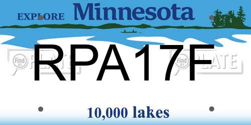 RPA17F Minnesota License Plate