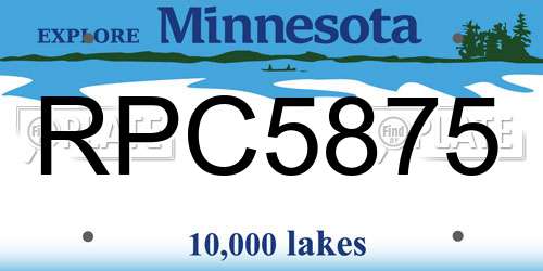 RPC5875 Minnesota License Plate