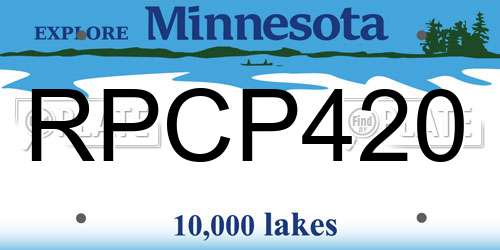 RPCP420 Minnesota License Plate