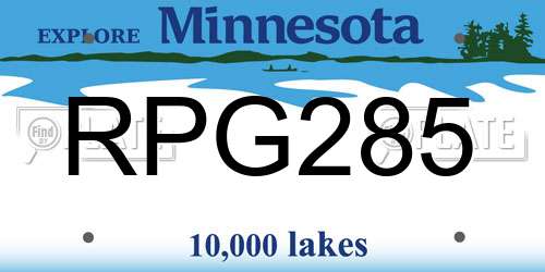 RPG285 Minnesota License Plate