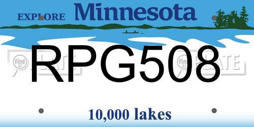 RPG508 Minnesota License Plate
