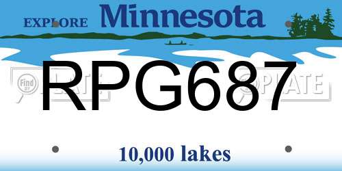 RPG687 Minnesota License Plate