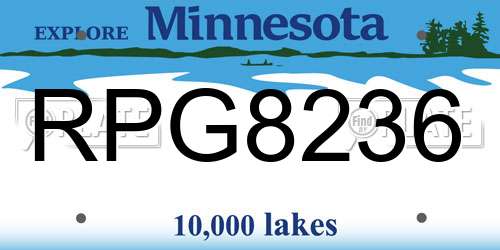 RPG8236 Minnesota License Plate