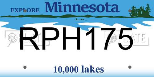 RPH175 Minnesota License Plate