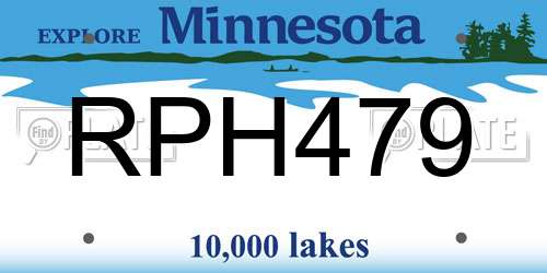 RPH479 Minnesota License Plate