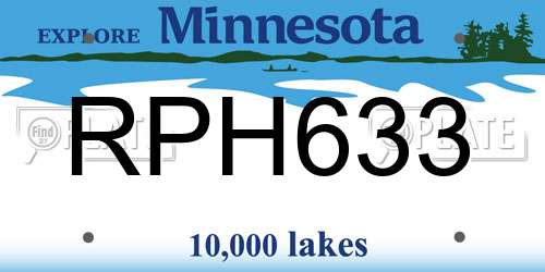 RPH633 Minnesota License Plate