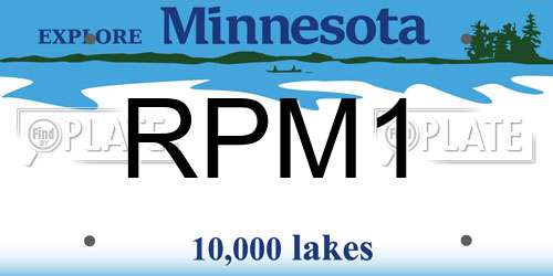 RPM1 Minnesota License Plate