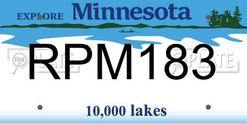 RPM183 Minnesota License Plate
