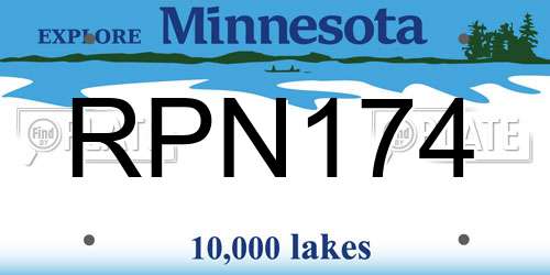 RPN174 Minnesota License Plate