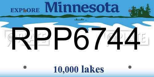RPP6744 Minnesota License Plate