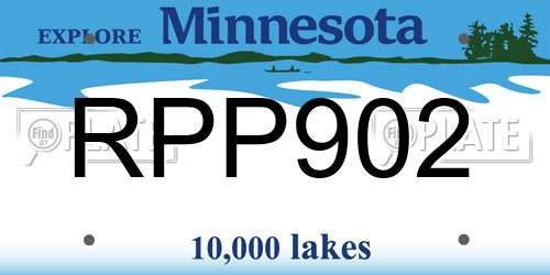 RPP902 Minnesota License Plate