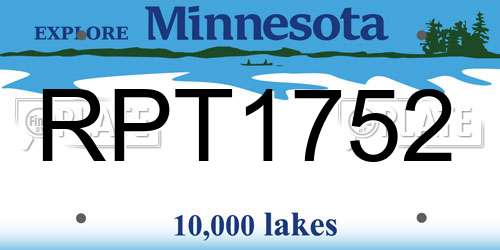 RPT1752 Minnesota License Plate
