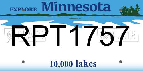 RPT1757 Minnesota License Plate