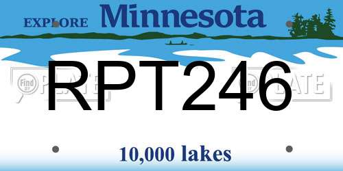 RPT246 Minnesota License Plate