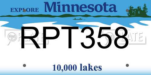 RPT358 Minnesota License Plate