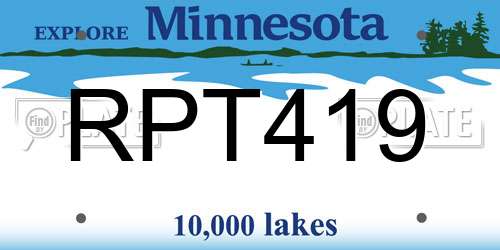 RPT419 Minnesota License Plate