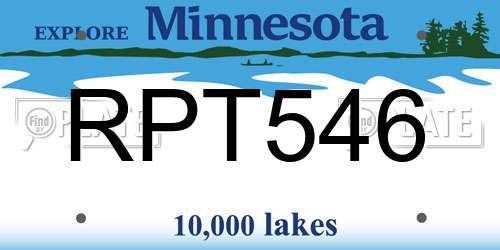 RPT546 Minnesota License Plate