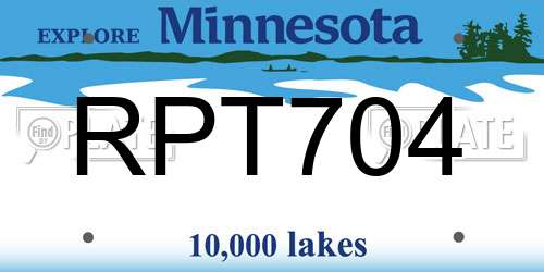 RPT704 Minnesota License Plate