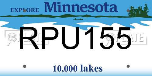 RPU155 Minnesota License Plate