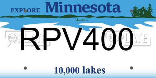 RPV400 Minnesota License Plate