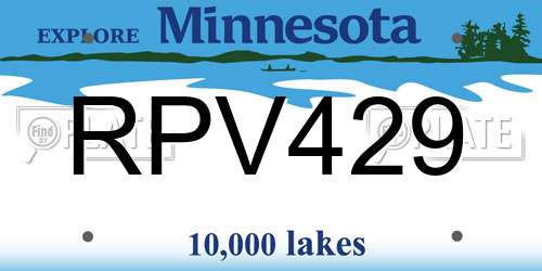 RPV429 Minnesota License Plate