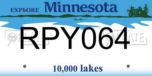 RPY064 Minnesota License Plate
