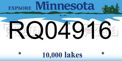 RQ04916 Minnesota License Plate
