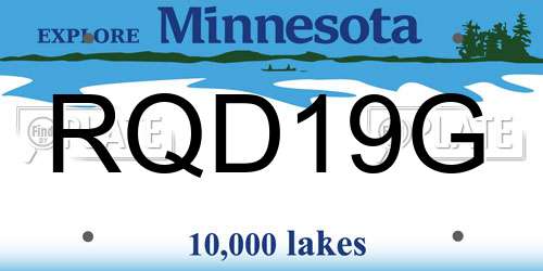 RQD19G Minnesota License Plate