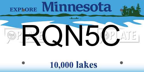 RQN5C Minnesota License Plate