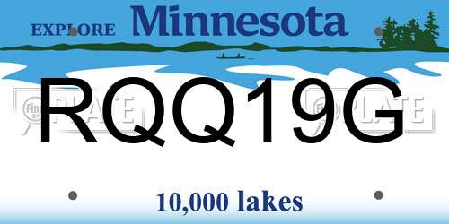 RQQ19G Minnesota License Plate