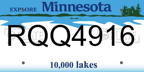 RQQ4916 Minnesota License Plate