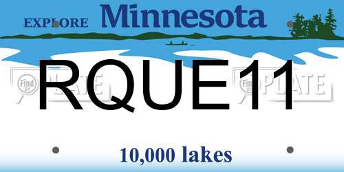 RQUE11 Minnesota License Plate