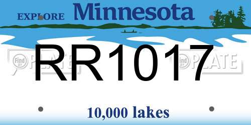 RR1017 Minnesota License Plate