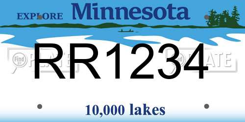 RR1234 Minnesota License Plate