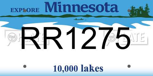 RR1275 Minnesota License Plate