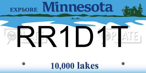 RR1D1T Minnesota License Plate