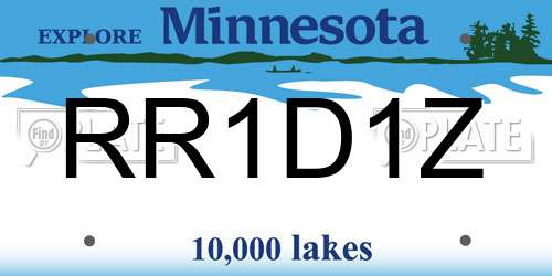 RR1D1Z Minnesota License Plate