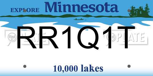 RR1Q1T Minnesota License Plate