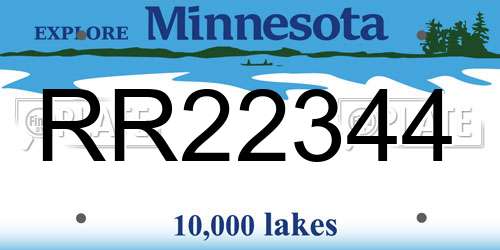 RR22344 Minnesota License Plate