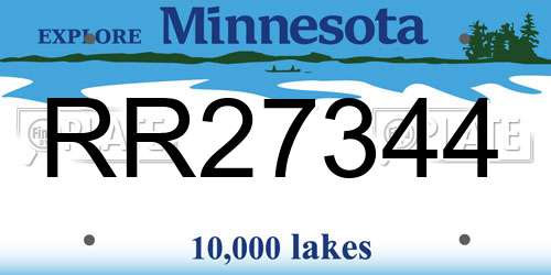 RR27344 Minnesota License Plate
