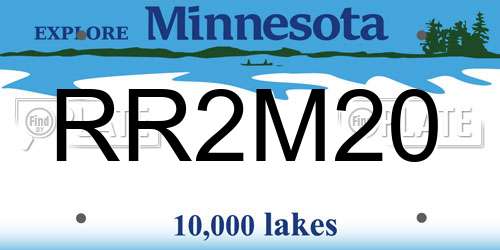 RR2M20 Minnesota License Plate