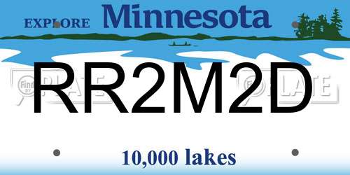 RR2M2D Minnesota License Plate