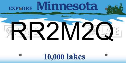 RR2M2Q Minnesota License Plate