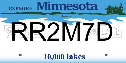 RR2M7D Minnesota License Plate